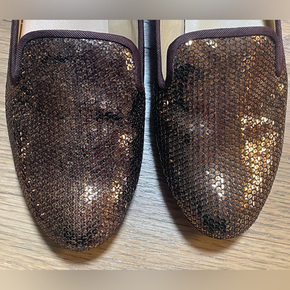 Cole Haan “Sabrina” Nike Air Bronze Brown Sequins Flat Loafer Slip-Ons - Sz. 7 - Picture 6 of 12